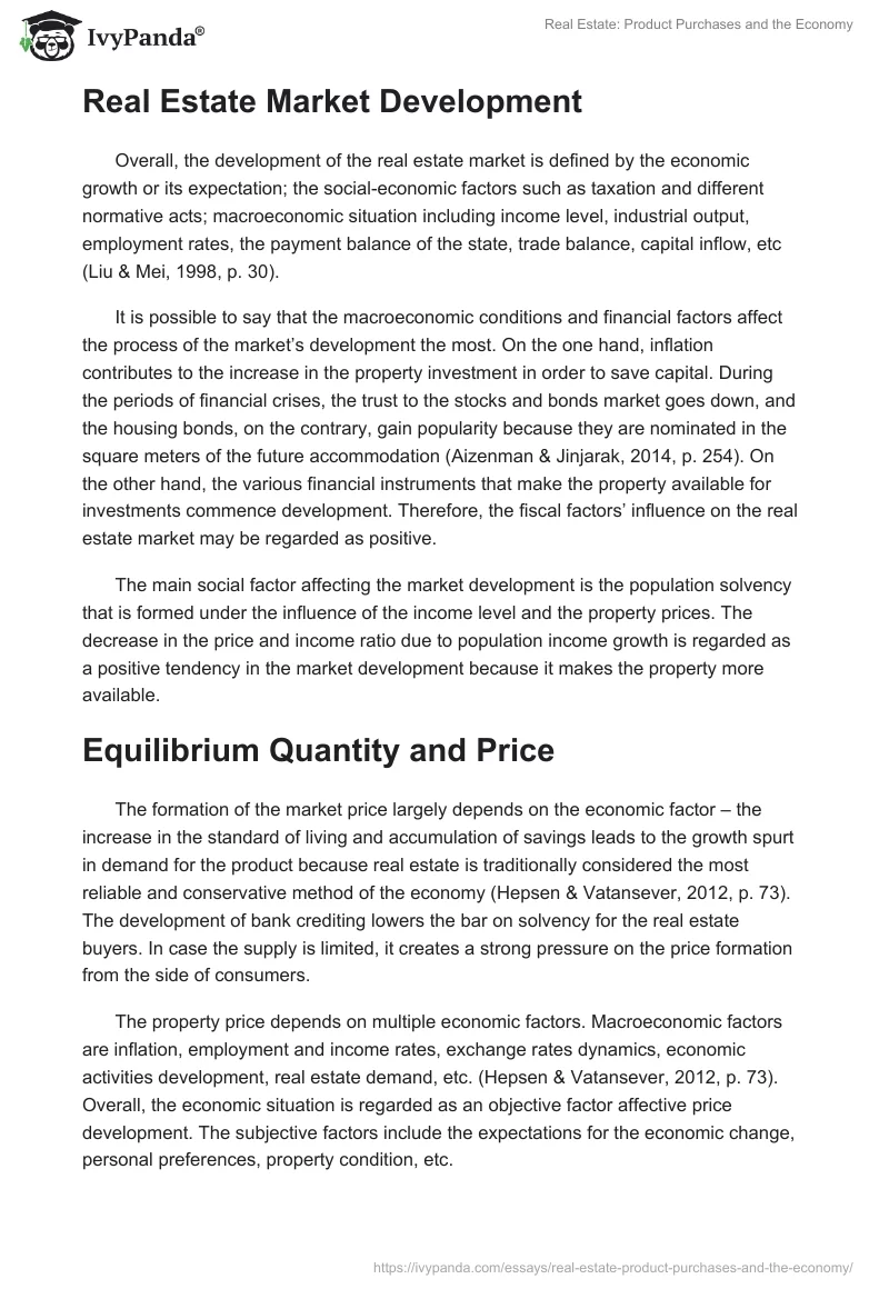Real Estate: Product Purchases and the Economy. Page 3