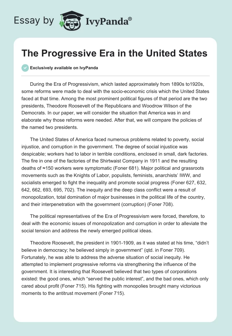 The Progressive Era in the United States. Page 1