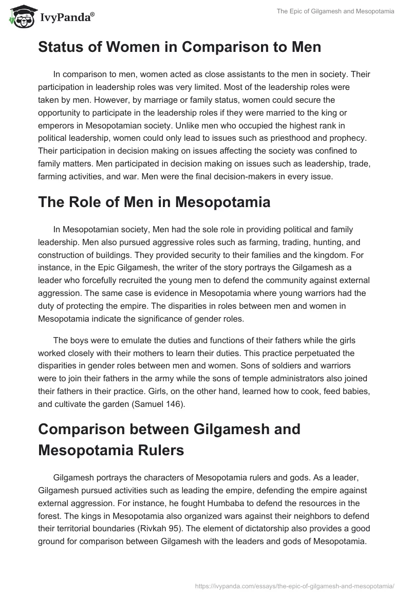 The "Epic of Gilgamesh" and Mesopotamia. Page 2