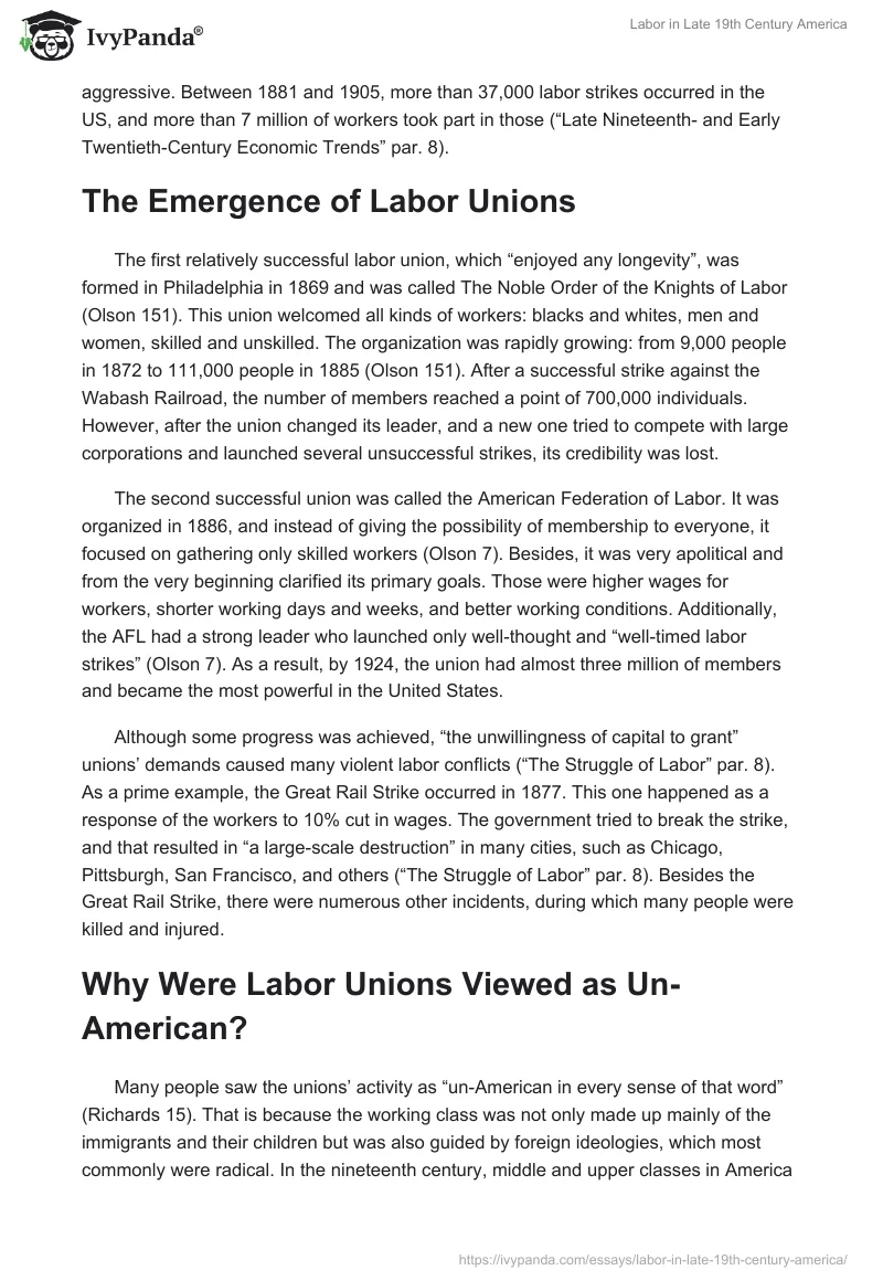 Labor in Late 19th Century America. Page 3