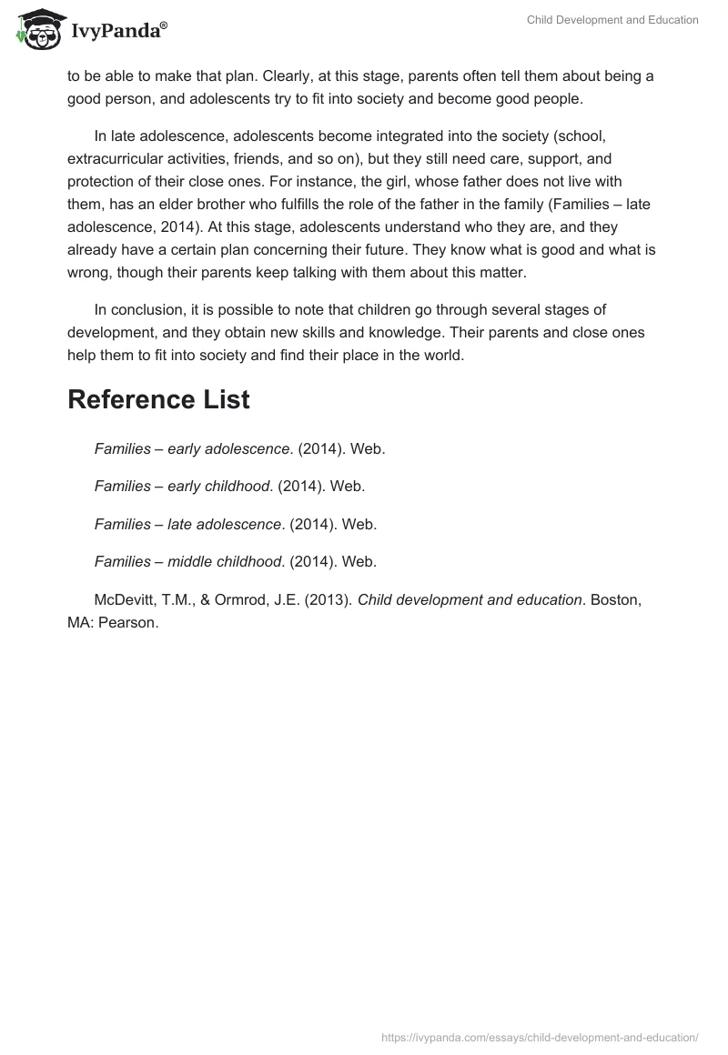 Child Development and Education. Page 2