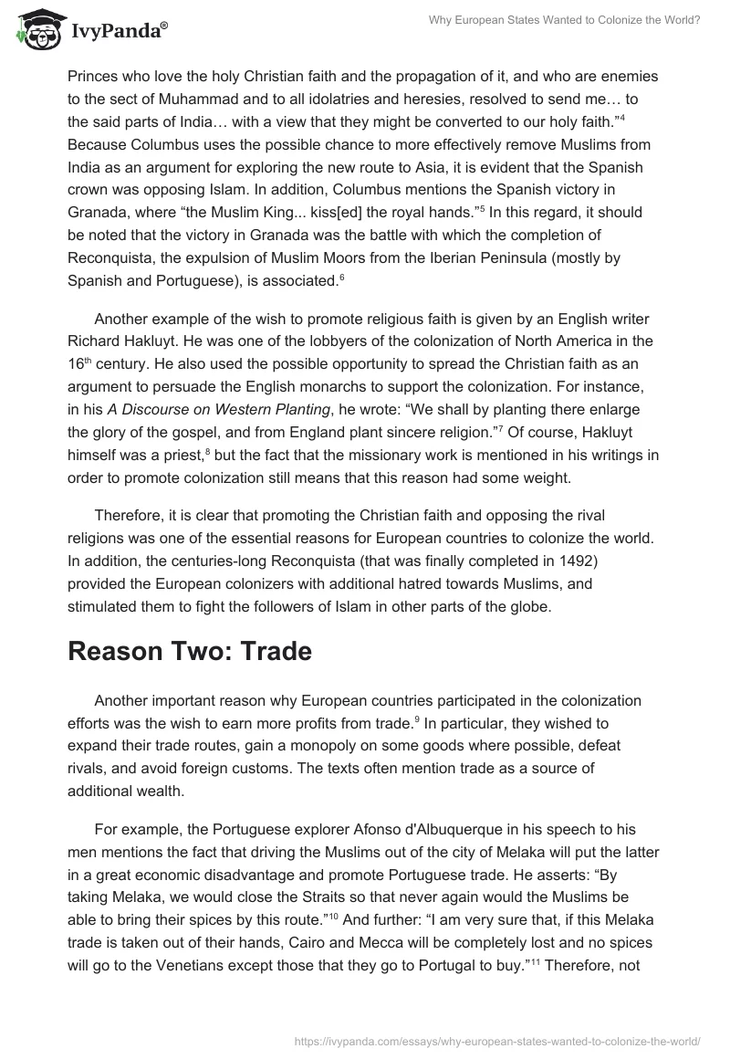 Why European States Wanted to Colonize the World?. Page 2