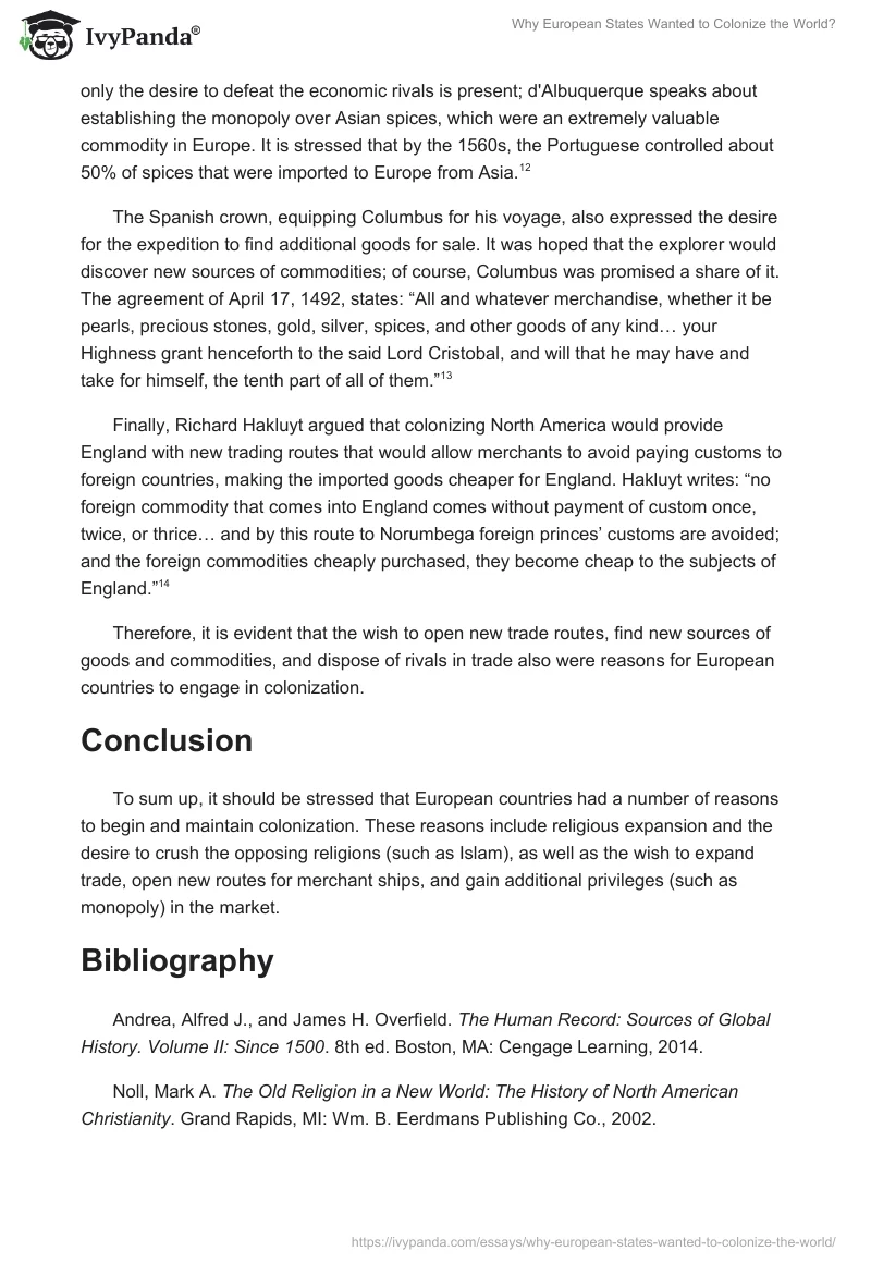 Why European States Wanted to Colonize the World?. Page 3