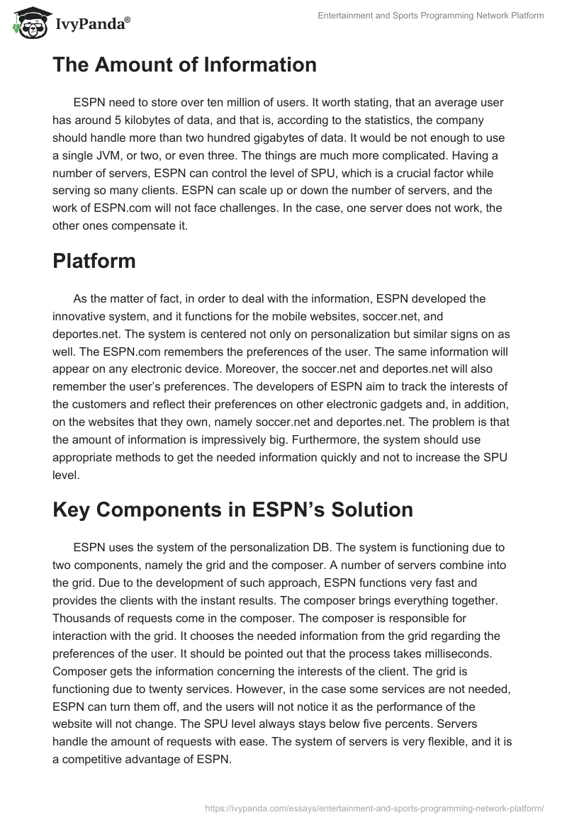 Entertainment and Sports Programming Network Platform. Page 2