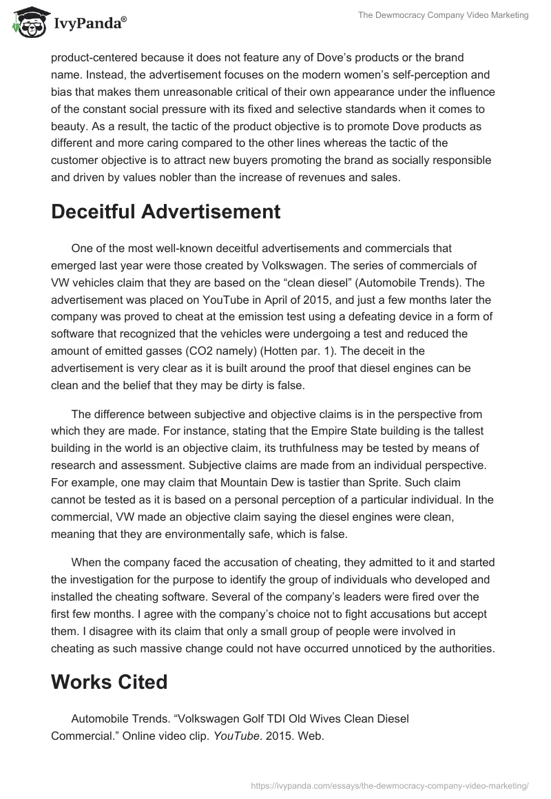 The Dewmocracy Company Video Marketing. Page 3