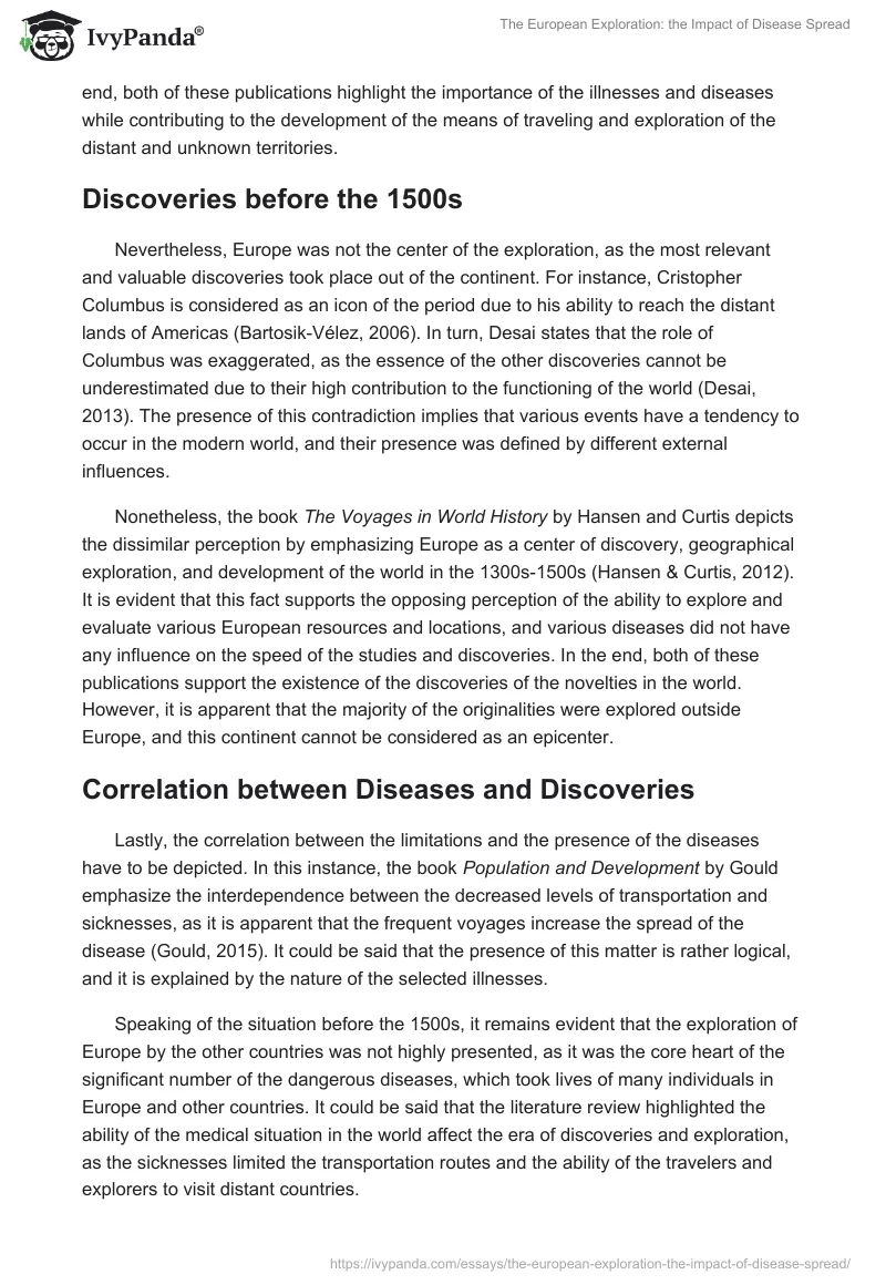 The European Exploration: the Impact of Disease Spread. Page 3