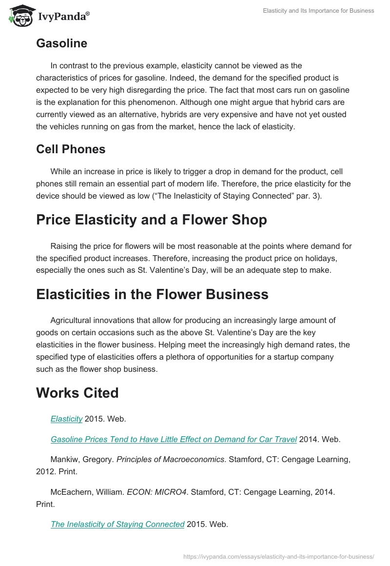 Elasticity and Its Importance for Business. Page 3