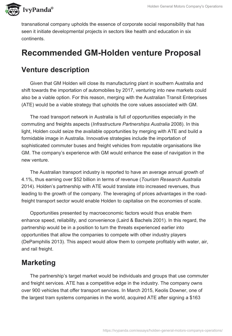 Holden General Motors Company's Operations. Page 2