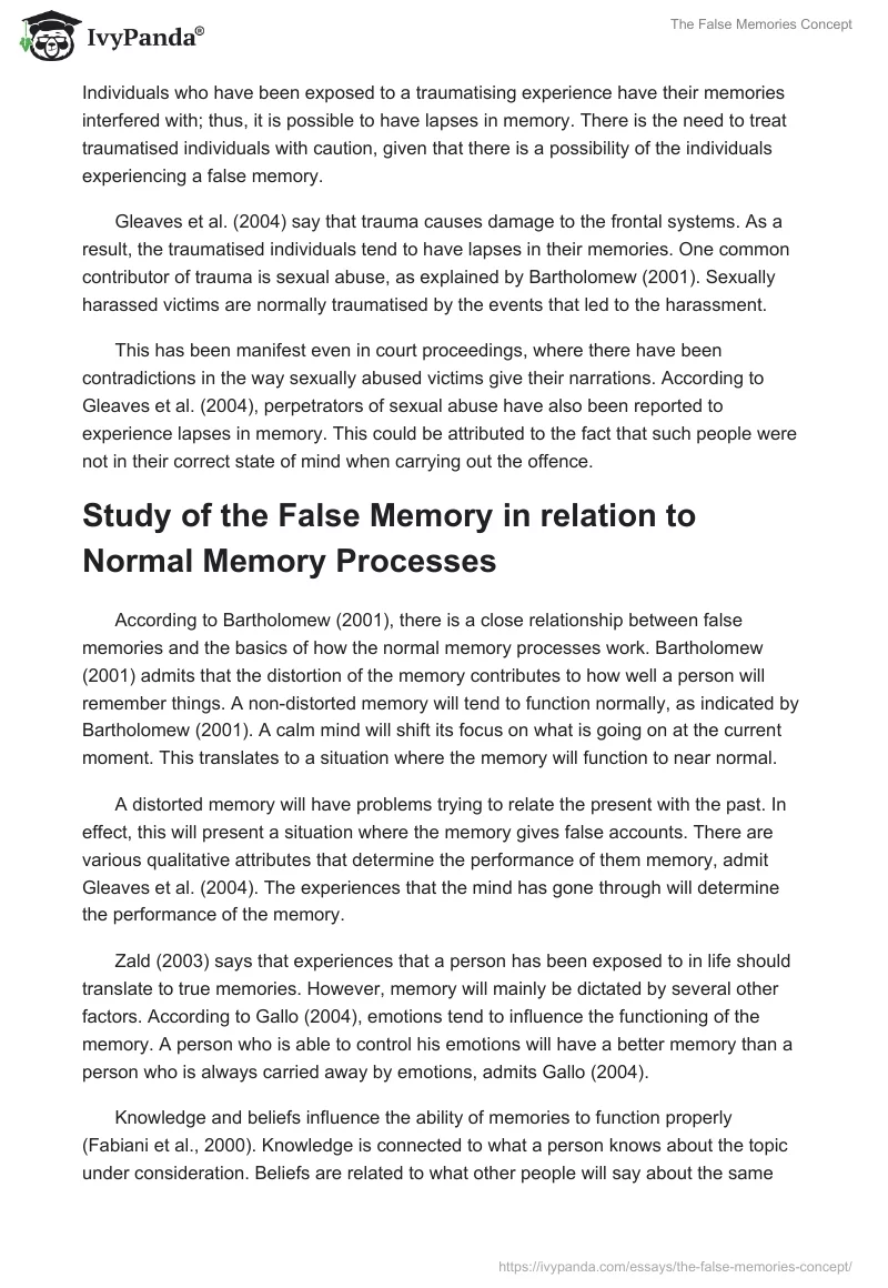 The False Memories Concept. Page 3