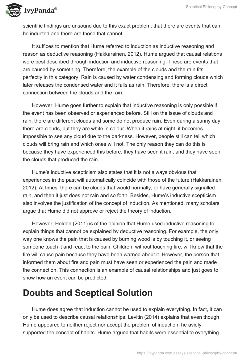 Sceptical Philosophy Concept. Page 2