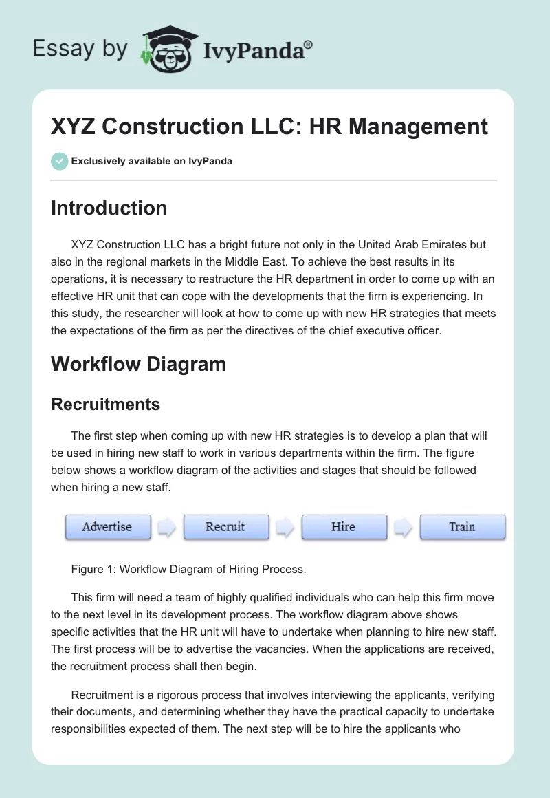 XYZ Construction LLC: HR Management. Page 1