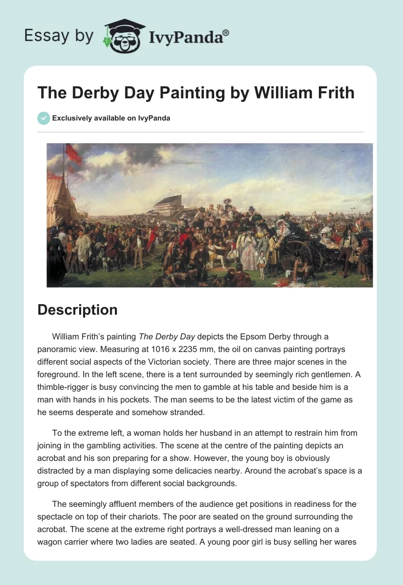 "The Derby Day" Painting by William Frith. Page 1