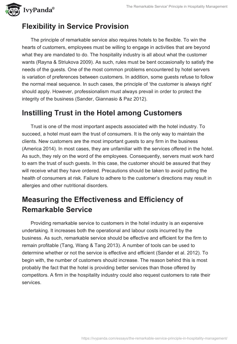 The Remarkable Service' Principle in Hospitality Management. Page 3