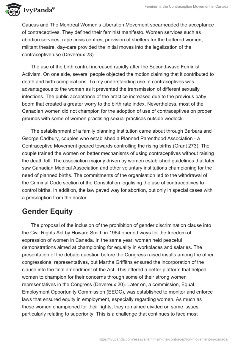 Feminism: the Contraception Movement in Canada. Page 4