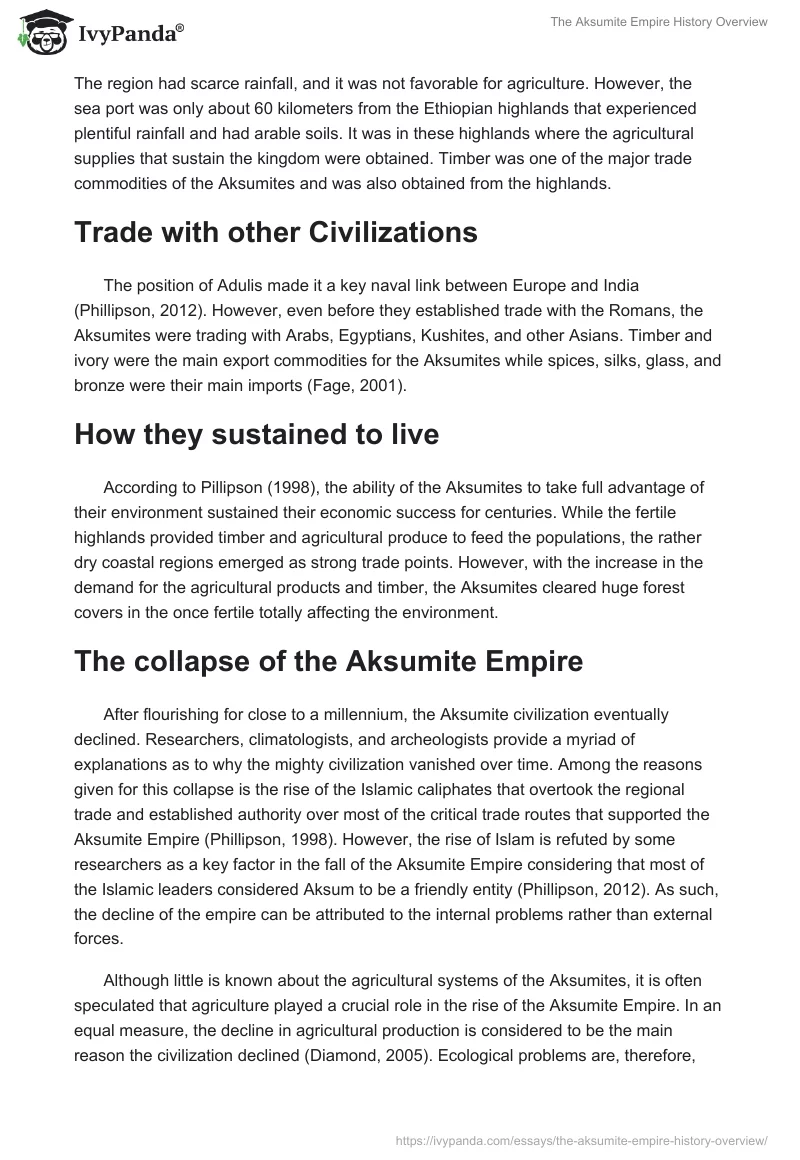 The Aksumite Empire History Overview. Page 2