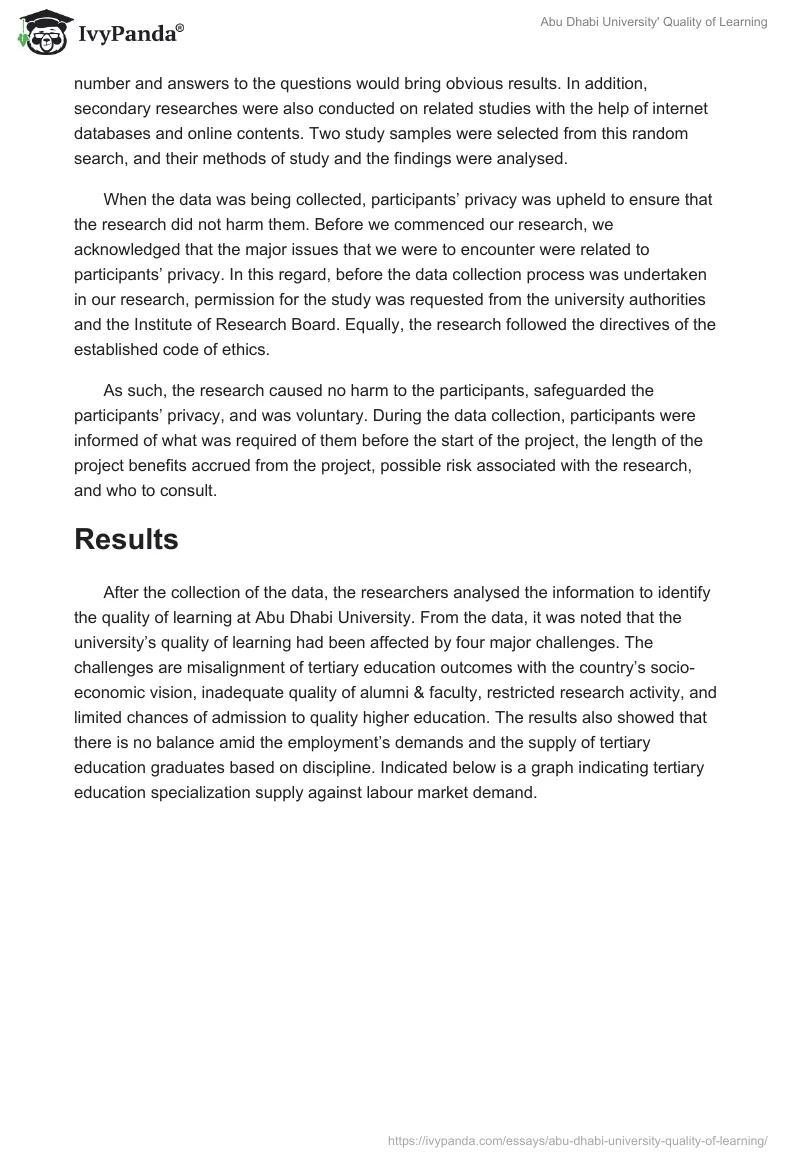 Abu Dhabi University' Quality of Learning. Page 4