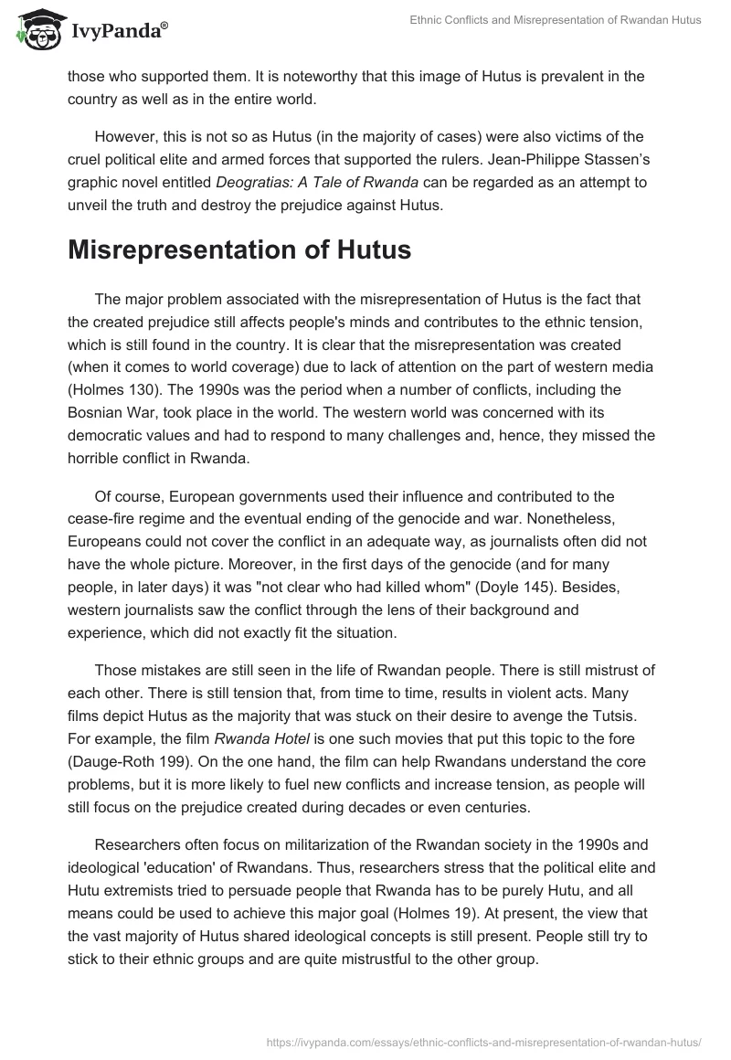 Ethnic Conflicts and Misrepresentation of Rwandan Hutus. Page 2