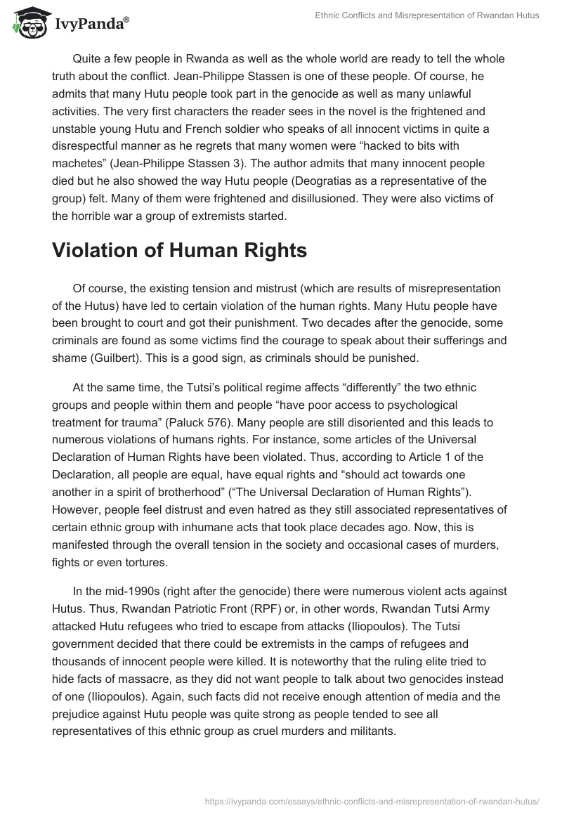 Ethnic Conflicts and Misrepresentation of Rwandan Hutus. Page 3