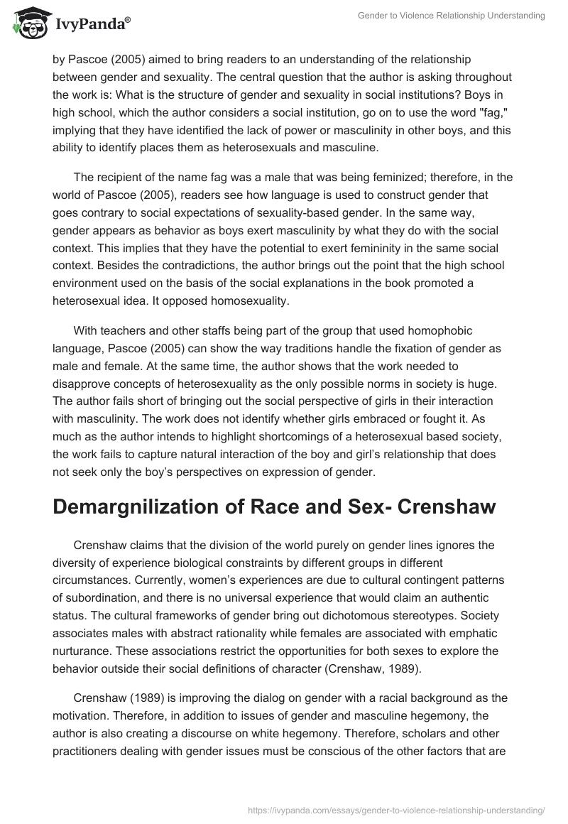 Gender to Violence Relationship Understanding. Page 4