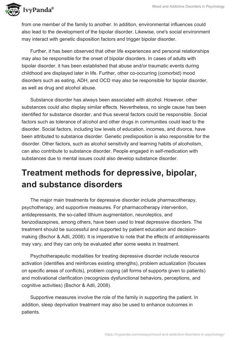 Mood and Addictive Disorders in Psychology. Page 2