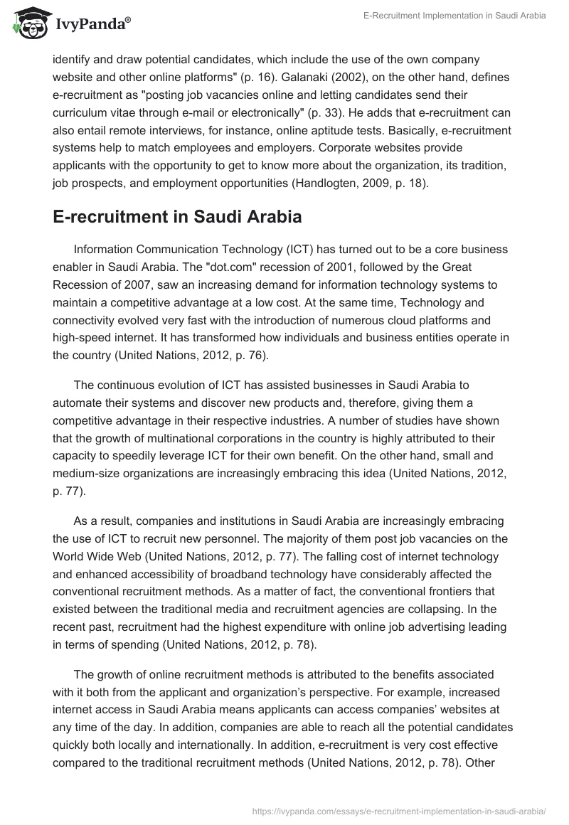 E-Recruitment Implementation in Saudi Arabia. Page 4