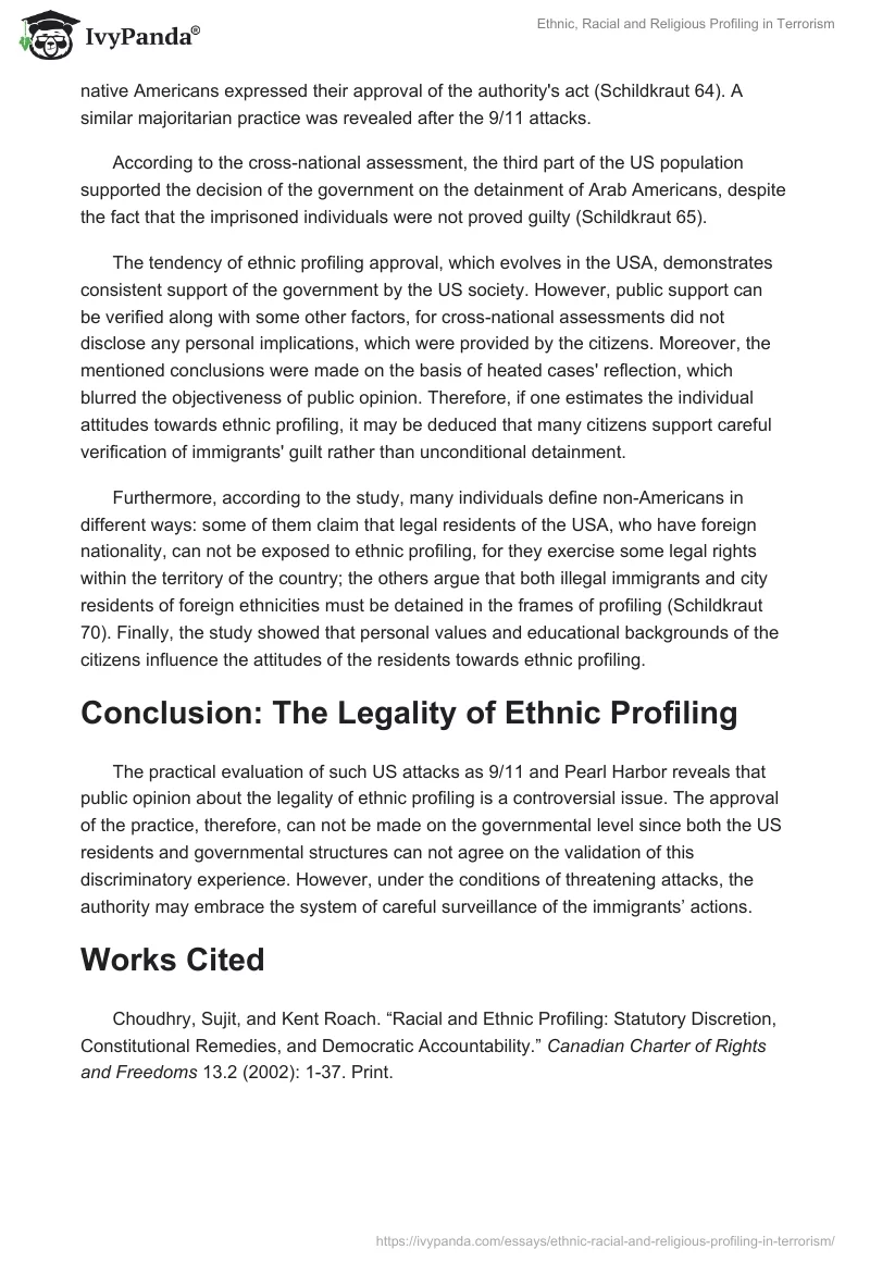 Ethnic, Racial and Religious Profiling in Terrorism. Page 2