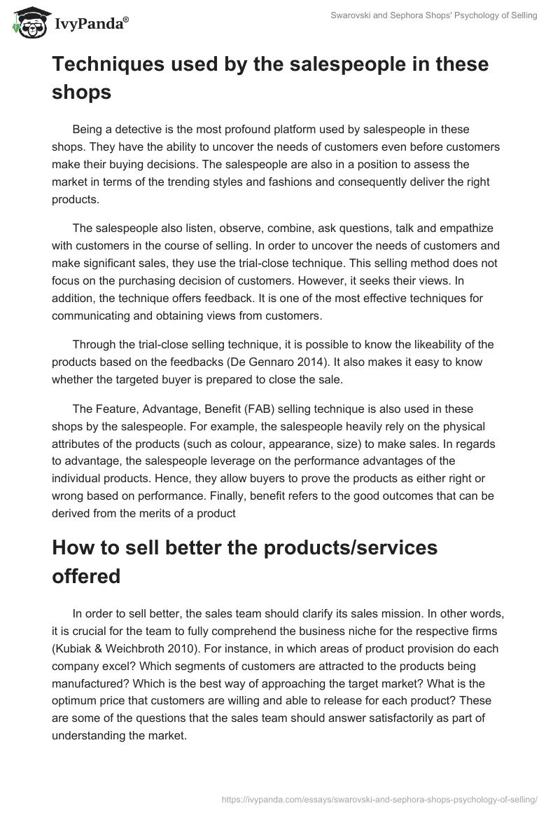 Swarovski and Sephora Shops' Psychology of Selling. Page 3