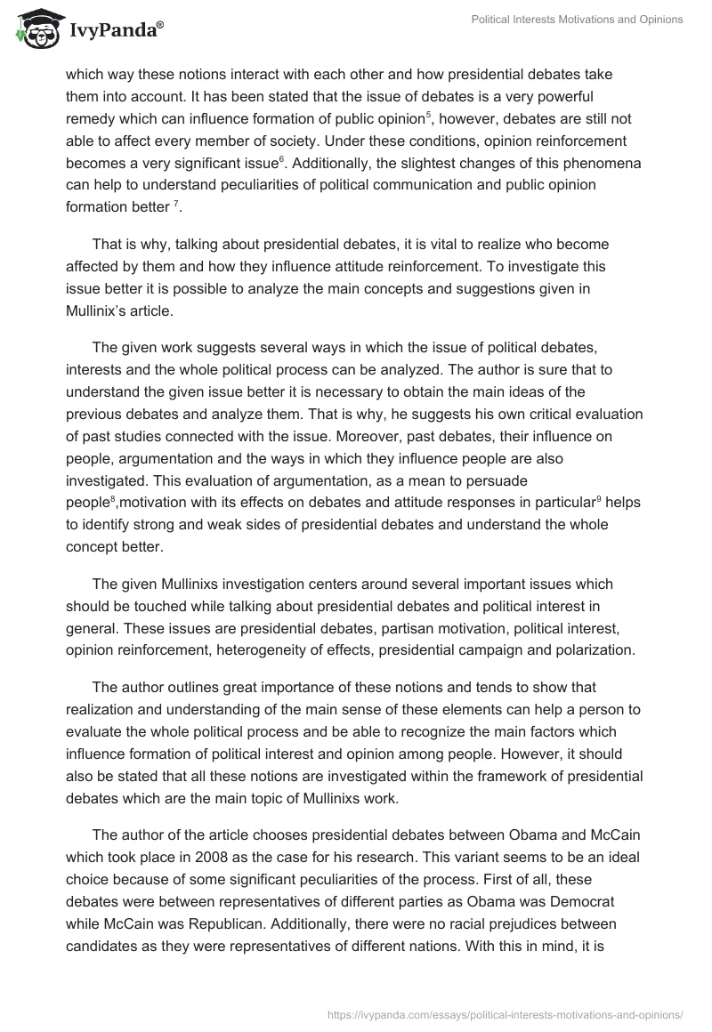 Political Interests Motivations and Opinions. Page 2