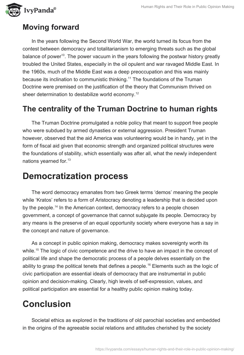 Human Rights and Their Role in Public Opinion Making. Page 3