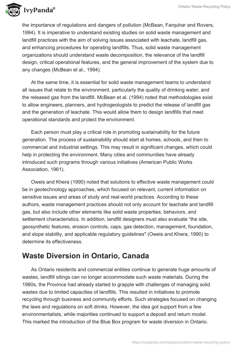 Ontario Waste Recycling Policy. Page 5