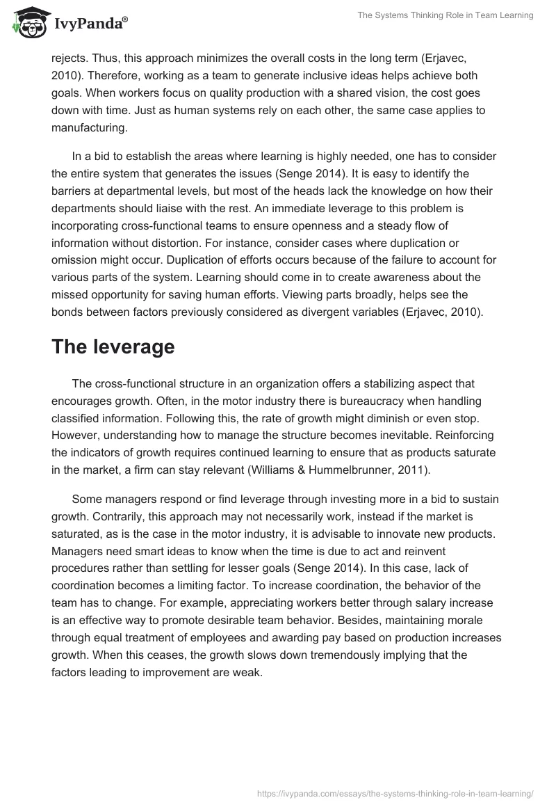 The Systems Thinking Role in Team Learning. Page 3