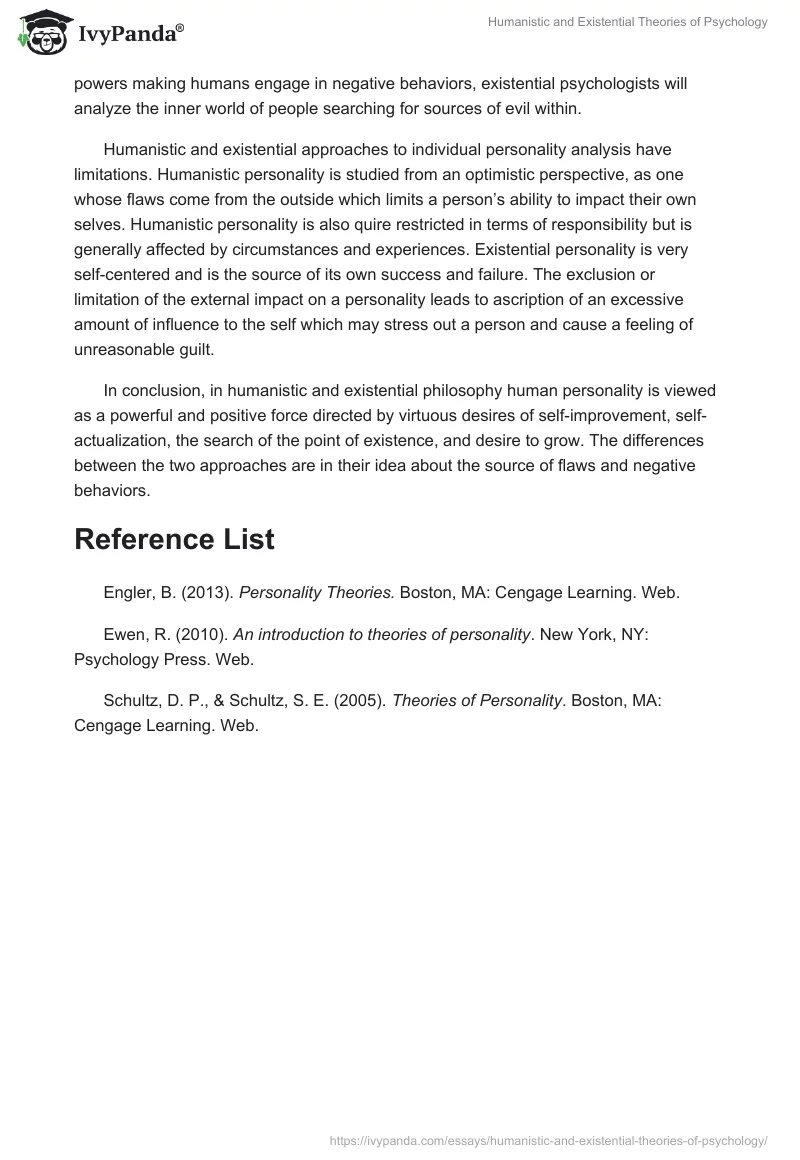 Humanistic and Existential Theories of Psychology. Page 2