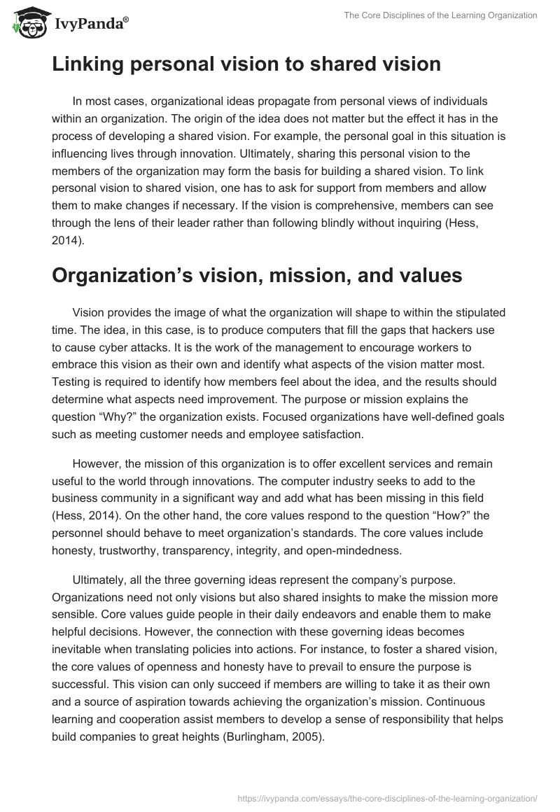The Core Disciplines of the Learning Organization. Page 4