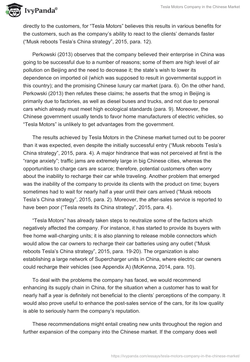 Tesla Motors Company in the Chinese Market. Page 2
