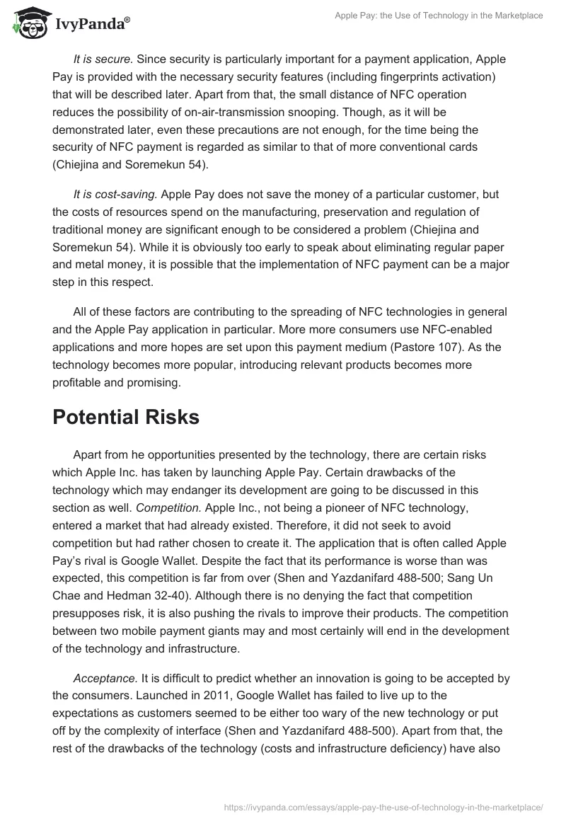 Apple Pay: The Use of Technology in the Marketplace. Page 3