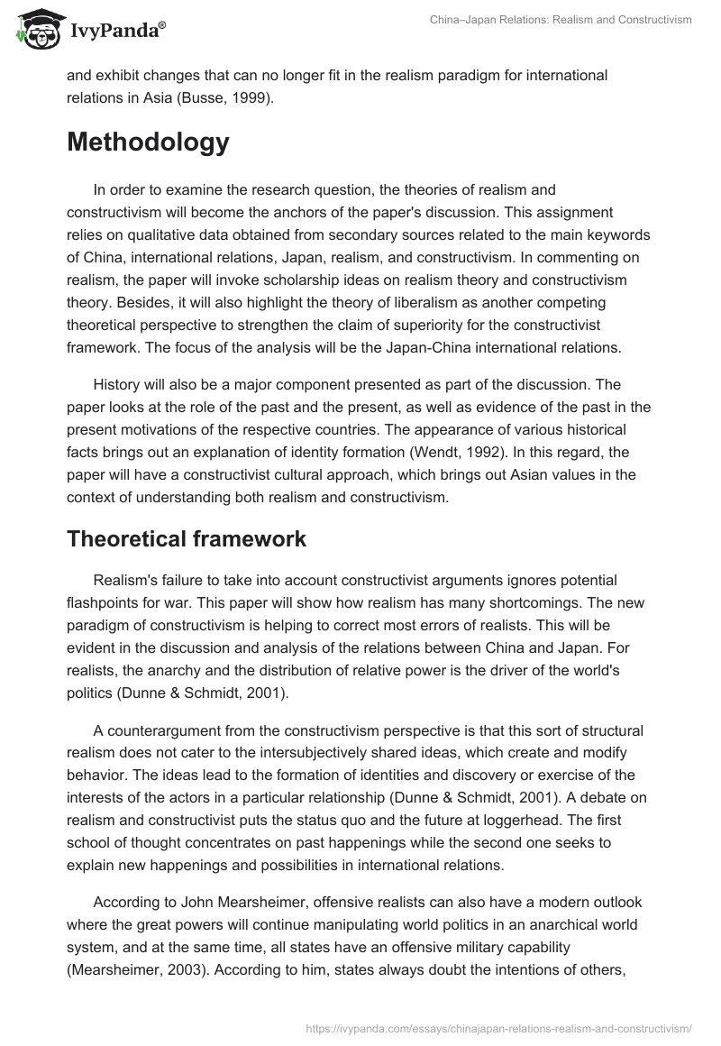 China–Japan Relations: Realism and Constructivism. Page 2