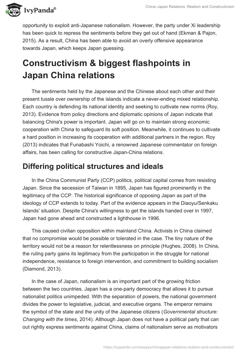 China–Japan Relations: Realism and Constructivism. Page 5