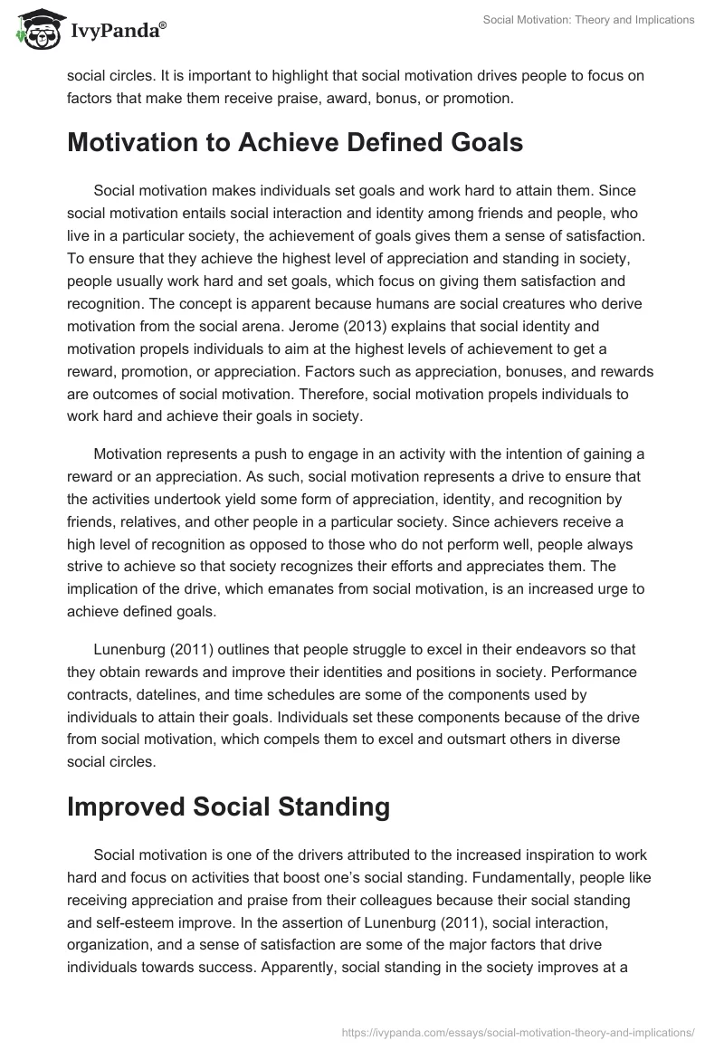 Social Motivation: Theory and Implications. Page 5