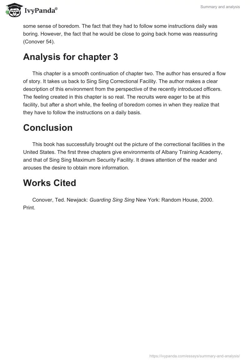 Summary and analysis. Page 3