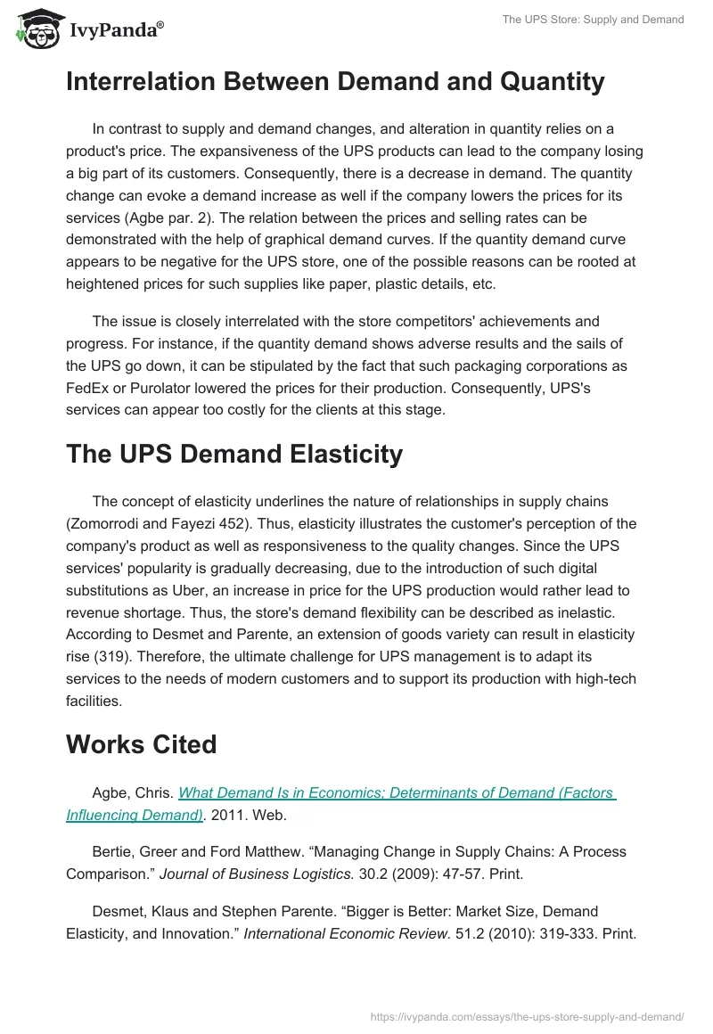 The UPS Store: Supply and Demand. Page 2