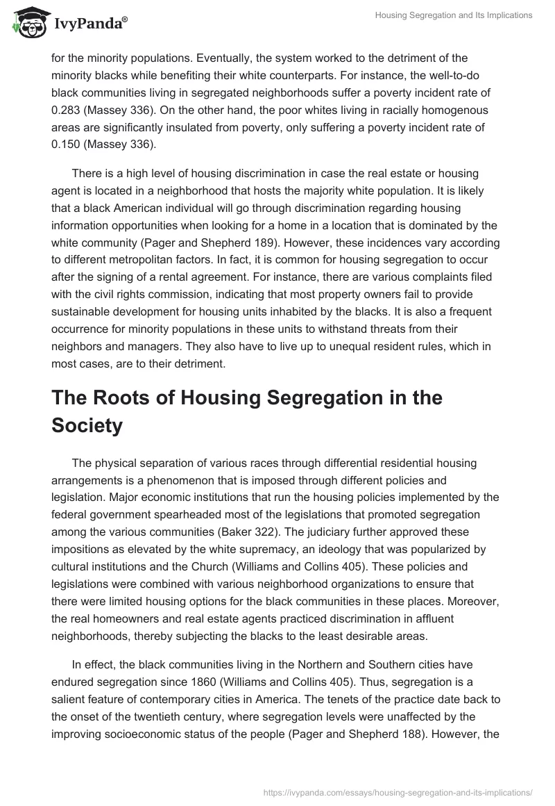 Housing Segregation and Its Implications. Page 2