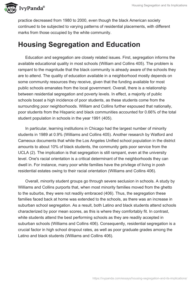 Housing Segregation and Its Implications. Page 3