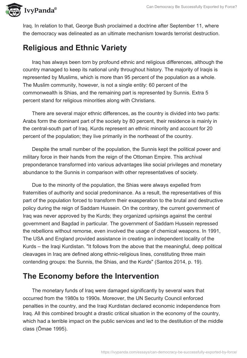 Can Democracy Be Successfully Exported by Force?. Page 4