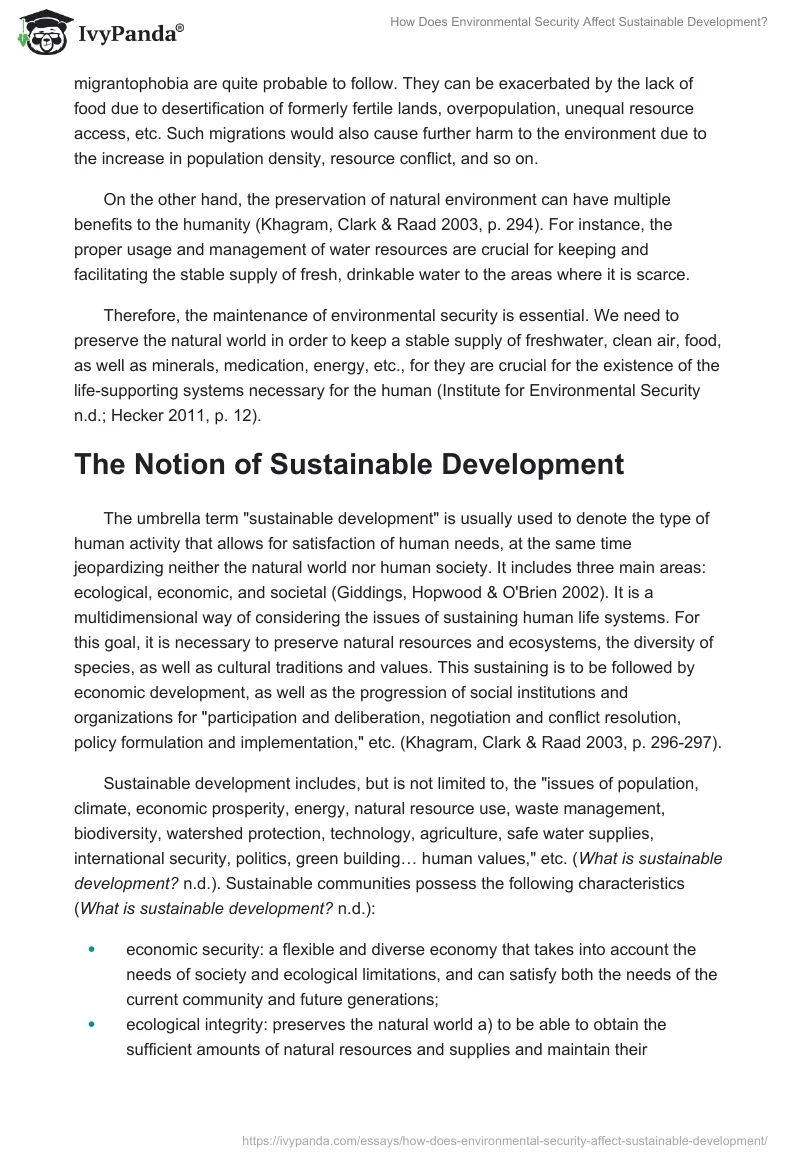 How Does Environmental Security Affect Sustainable Development?. Page 2
