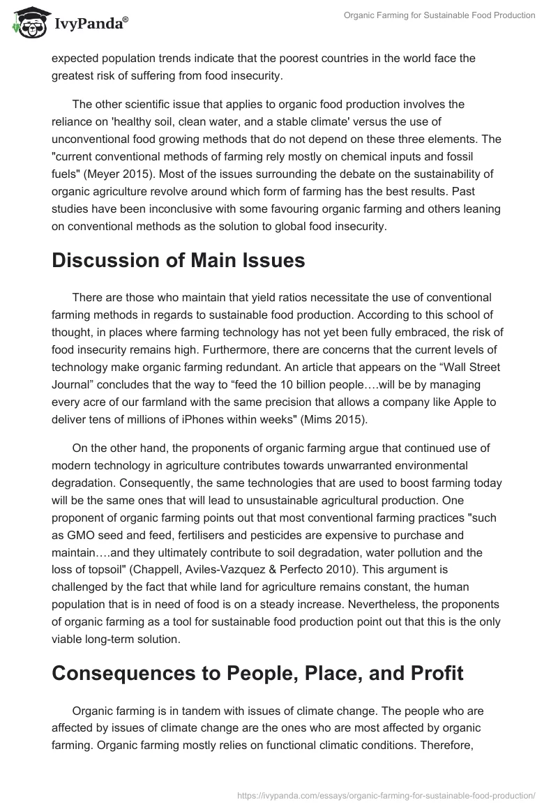 Organic Farming for Sustainable Food Production. Page 2