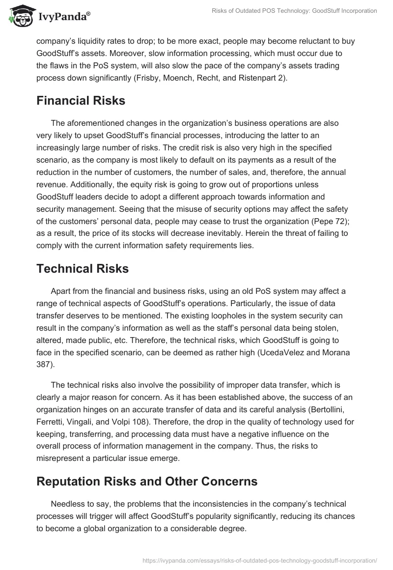 Risks of Outdated POS Technology: GoodStuff Incorporation. Page 2