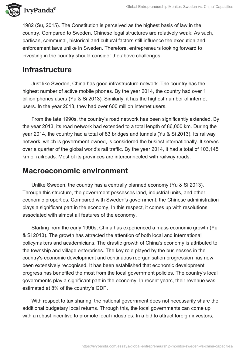 Global Entrepreneurship Monitor: Sweden vs. China' Capacities. Page 4