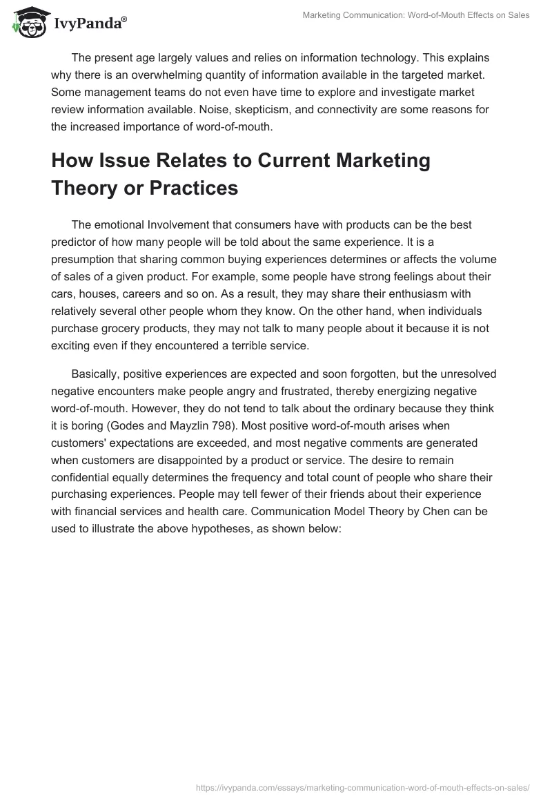 Marketing Communication: Word-of-Mouth Effects on Sales. Page 4