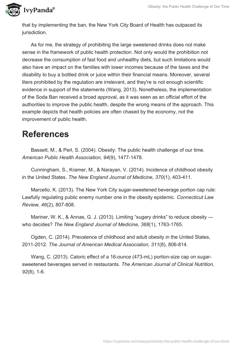 Obesity: the Public Health Challenge of Our Time. Page 2