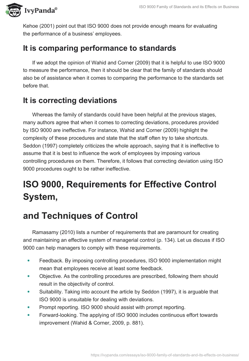 ISO 9000 Family of Standards and its Effects on Business. Page 2